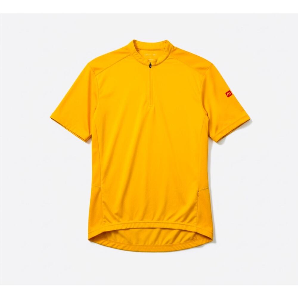 McDonald’s Employee Shirt Polo Quarter Zip Yellow Gold Uniform Top Medium